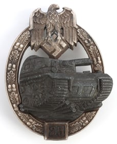 WWII GERMAN 25 PANZER ASSAULT BADGE