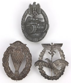 LOT OF 3 WWII GERMAN BADGES GLIDER BALLOONIST ETC