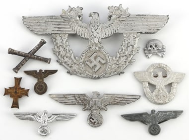 WWII GERMAN VISOR OR COLLAR EAGLE INSIGNIA LOT