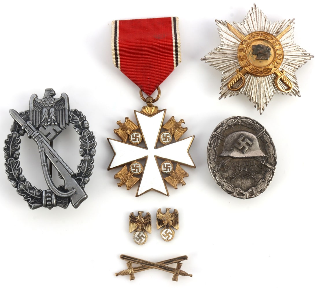 LOT OF WWII GERMAN AWARDS JULY 20TH NSDAP SERVICE: Good variety. Post war items.
