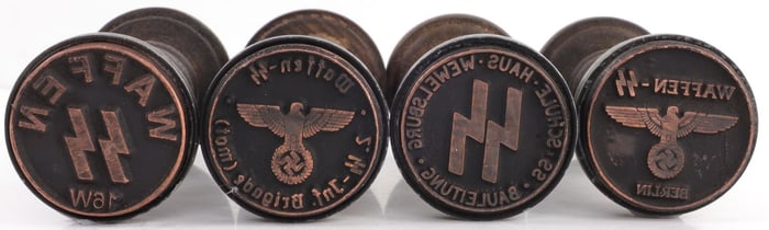LOT OF 4 WWII GERMAN THIRD REICH SS HAND STAMPS
