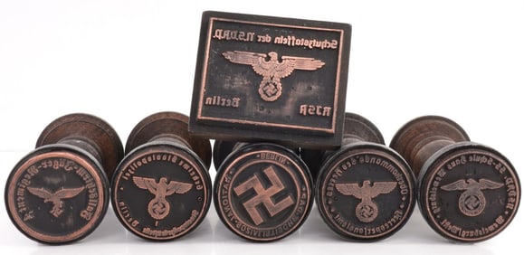 LOT OF 6 WWII GERMAN THIRD REICH HAND STAMPS