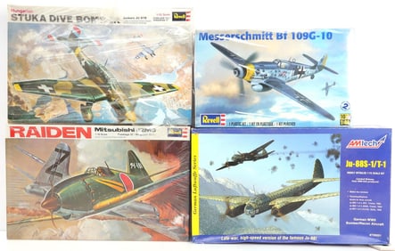 LOT OF 4 WWII AXIS GERMANY JAPAN MODEL AIRPLANES