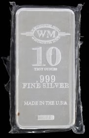10 TROY OUNCE SILVER BAR WESTMINSTER MINT