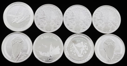LOT OF 8 WORLD SILVER BULLION COINS PHILHARMONIC
