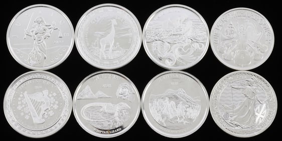 LOT OF 8 WORLD SILVER BULLION COINS PHILHARMONIC