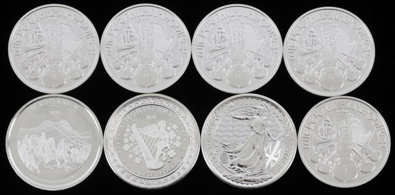 LOT OF 8 WORLD SILVER BULLION COINS PHILHARMONIC