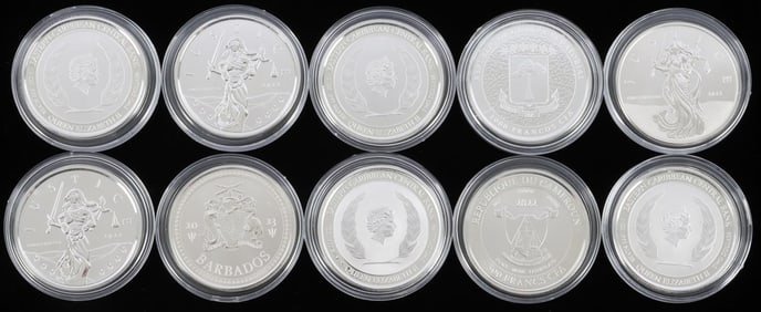 LOT 10 999 FINE SILVER 1 OZT COIN GIBRALTAR GUINEA