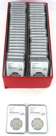 LOT OF 50 FRANKLIN HALF DOLLARS NGC GRADED
