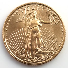 2016 GOLD 1/10 OZT AMERICAN EAGLE BU COIN