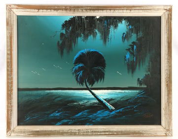 JAMES GIBSON FLORIDA HIGHWAYMEN PAINTING BEACH