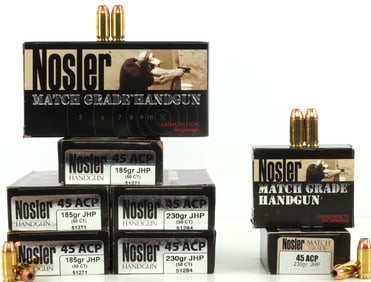 340 RDS NOSLER 45 ACP MIXED GRAIN AMMO LOT