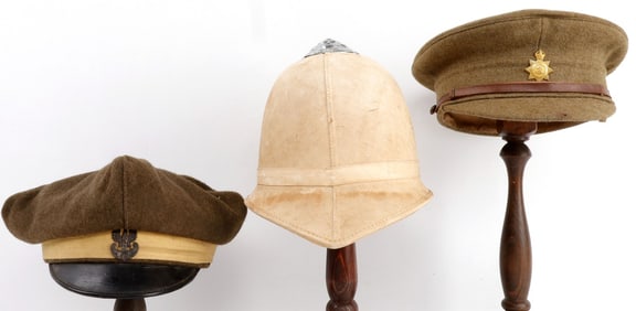 LOT OF 3 WWI ASSORTED BRITISH POLISH MILITARY HATS