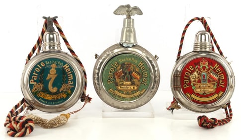3 PRE & WWI GERMAN RESERVIST FLASK CANTEEN LOT