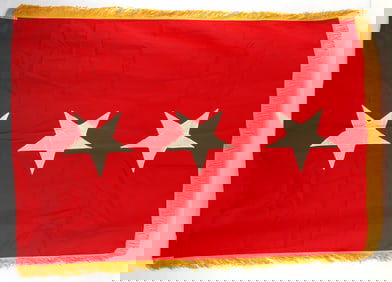 US OMAR BRADLEY LT. GENERAL'S FLAG WITH SIGNATURE