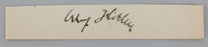 WWII GERMAN THIRD REICH ADOLF HITLER CUT SIGNATURE