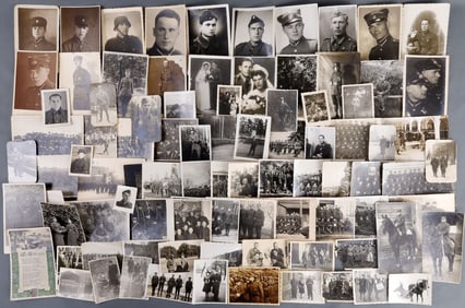 APPROX 80 WWII THIRD REICH LATVIAN SS PHOTO LOT
