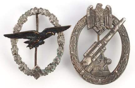 GERMAN THIRD REICH LUFTWAFFE & ARTILLERY BADGES