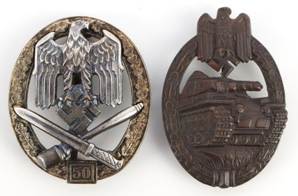 WWII GERMAN PANZER & GENERAL ASSAULT BADGE