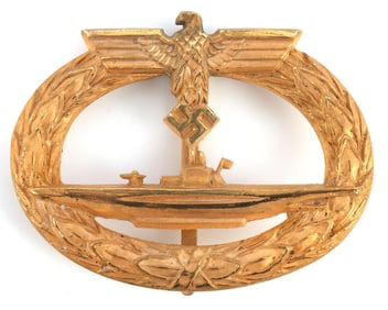 WWII GERMAN THIRD REICH KRIEGSMARINE U BOAT BADGE