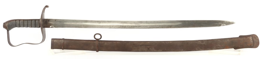 WWI AUSTRO HUNGARIAN HONVED OFFICERS SABER: World War I saber of the Honved, the Hungarian wing of the Austro-Hungarian Landwehr. Steel blade, hilt, guard, and pommel, with shark skin on the grip. 25-inch blade. Has some notches on the blade fr