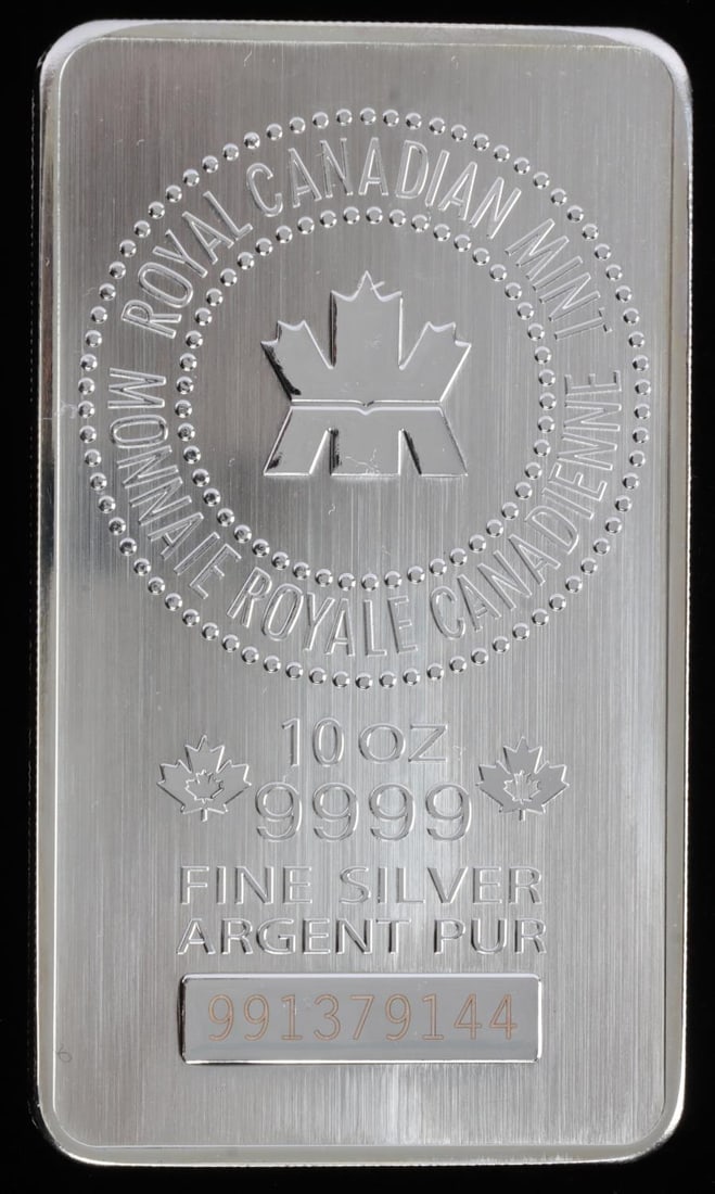 10 OZT OUNCE 999 FINE SILVER BAR INGOT CANADA MINT