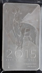 10 OZT OUNCE 999 FINE SILVER YEAR OF THE GOAT BAR