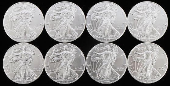 8 2019 1 OZT OUNCE SILVER AMERICAN EAGLE COIN LOT