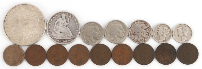 COIN COLLECTION MORGAN SEATED HALF MERCURY INDIAN