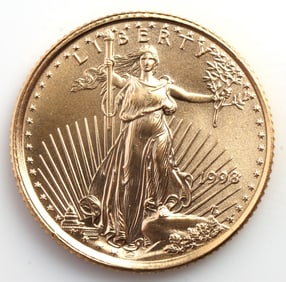 1998 GOLD 1/10 OZT OUNCE AMERICAN EAGLE BU COIN