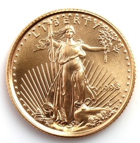 1998 GOLD 1/10 OZT OUNCE AMERICAN EAGLE BU COIN