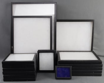 LOT OF 17 USED ASSORTED RIKER MOUNT DISPLAY CASES
