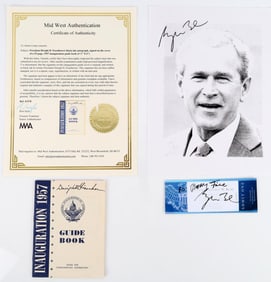 PRESIDENT SIGNATURES EISENHOWER & W. BUSH LOT