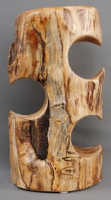 COLORADO ASPEN THREE BOTTLE WINE RACK LOG