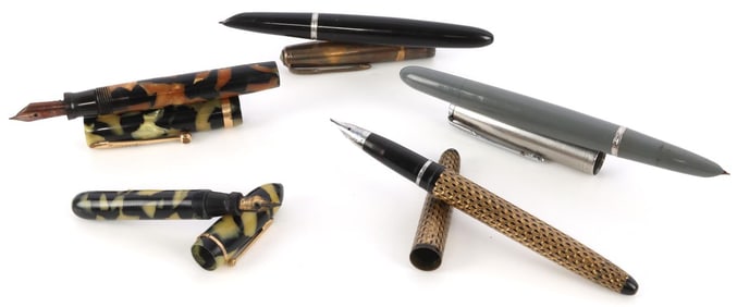 LOT OF 5 VINTAGE FOUNTAIN PEN LOT SHEAFFER PARKER