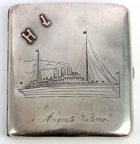 800 AUGUSTE VICTORIA CREW SIGNED CIGARETTE CASE