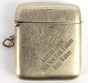 1916 NEW YORK YANKEES ROXY WALTERS MATCH VESTA