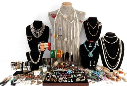 LOT 13+ LBS OF COSTUME JEWELRY GOLD FILL TRIFARI