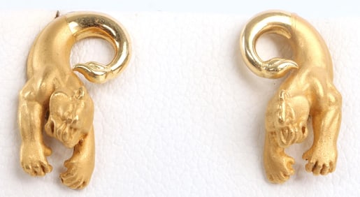 CARRERA Y CARRERA 18K GOLD PANTHER EARRINGS