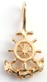 14KT YELLOW GOLD ANCHOR PENDANT