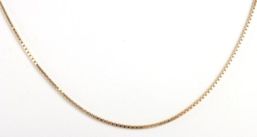 14KT 19 INCH YELLOW GOLD BOX CHAIN NECKLACE