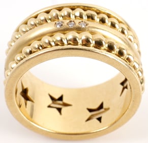 18K YELLOW GOLD FIDGET RING SZ 8.5