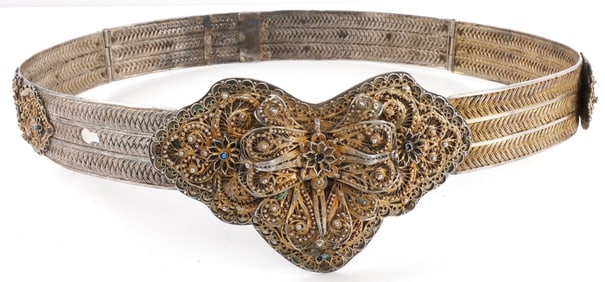 TURKISH WEDDING BELT IN 925 SILVER & TURQUOISE