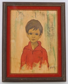 ACRYLIC PAINTING OF A YOUNG BOY BY DARNIER