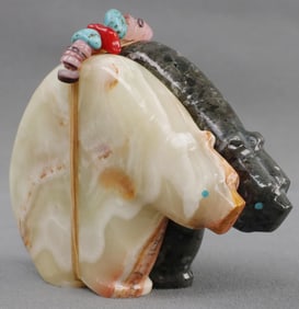 NATIVE ZUNI ANIMAL FETISH OF TWO BEARS