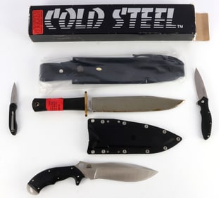 4 KNIFE LOT KERSHAW LEE WILLIAMS SPIDERCO COLD STE