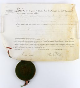 LOUIS XVIII SIGNED ROYAL DECREE OF NATURALIZATION