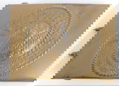 WWII GERMAN DESERT AFRIKA KORP DESERT PAINT BUCKLE