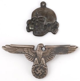 WWII GERMAN EAGLE PIN TOTENKOPF PENDANT