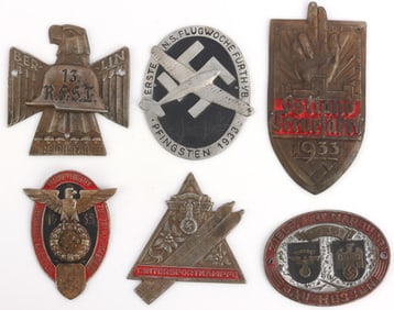LOT 6 WWII GERMAN REICH NSKK & NSFK SHIELD BADGES